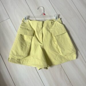Lululemon Yellow high rise shorts big pockets 
Never wore